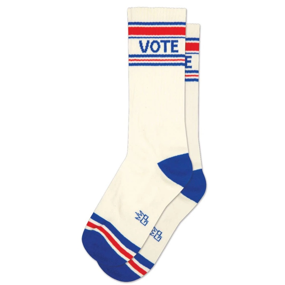 "Vote" Crew Socks - Unisex - Natural - NWT